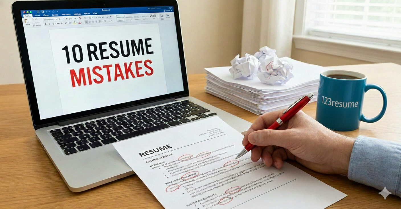 Featured image for blog post: 10 Resume Mistakes That Cost You Job Interviews about Resume Tips on 123Resume